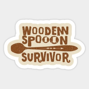 wooden spoon survivor Sticker